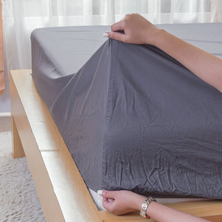 Ackly Bamboo - Charcoal Fitted Sheet - LOOMSHIRE - 2