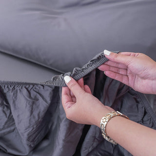 Ackly Bamboo - Charcoal Fitted Sheet - LOOMSHIRE - 4