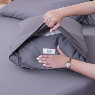Ackly Bamboo - Charcoal Pillowcases Pair - LOOMSHIRE - 2