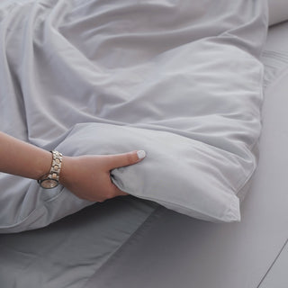 Ackly Bamboo - Dove Grey Duvet Cover - LOOMSHIRE - 3