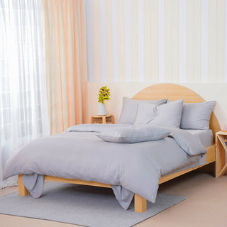 Ackly Bamboo - Dove Grey Duvet Cover - LOOMSHIRE - 5