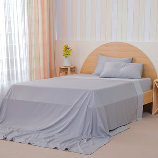 Ackly Bamboo - Dove Grey Flat Sheet - LOOMSHIRE - 1