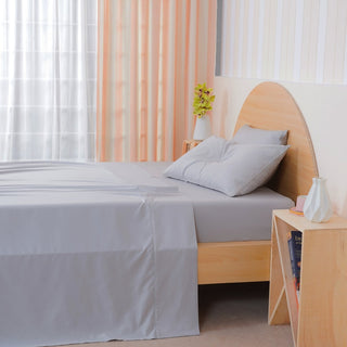 Ackly Bamboo - Dove Grey Flat Sheet - LOOMSHIRE - 2