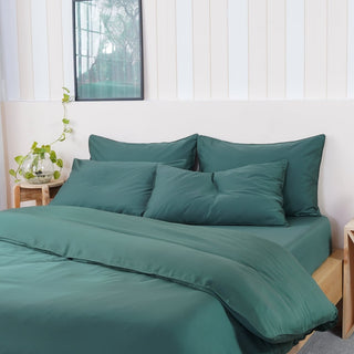 Ackly Bamboo - Royal Green Duvet Cover - LOOMSHIRE - 2