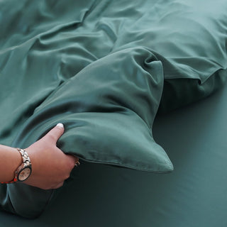 Ackly Bamboo - Royal Green Duvet Cover - LOOMSHIRE - 5