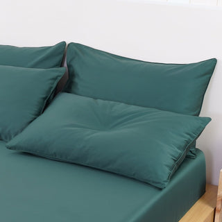 Ackly Bamboo - Royal Green Pillowcases Pair - LOOMSHIRE - 3