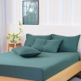 Ackly Bamboo - Royal Green Pillowcases Pair - LOOMSHIRE - 4