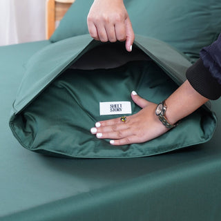 Ackly Bamboo - Royal Green Pillowcases Pair - LOOMSHIRE - 5