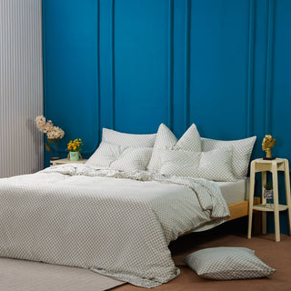 Ackly Bamboo - Sage Green Checkerboard Bedding - LOOMSHIRE - 1