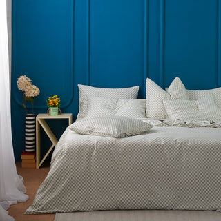 Ackly Bamboo - Sage Green Checkerboard Bedding - LOOMSHIRE - 2