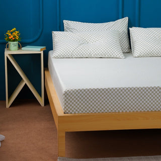 Ackly Bamboo - Sage Green Checkerboard Fitted Sheet - LOOMSHIRE - 1