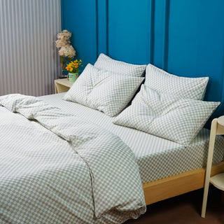 Ackly Bamboo - Sage Green Checkerboard Pillowcases Pair - LOOMSHIRE - 5