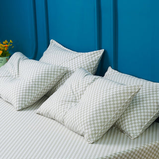 Ackly Bamboo - Sage Green Checkerboard Pillowcases Pair - LOOMSHIRE - 4