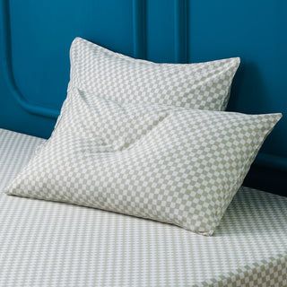 Ackly Bamboo - Sage Green Checkerboard Pillowcases Pair - LOOMSHIRE - 1