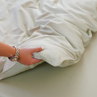 Ackly Bamboo - Sage Green Duvet Cover - LOOMSHIRE - 5