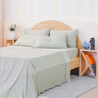 Ackly Bamboo - Sage Green Flat Sheet - LOOMSHIRE - 5