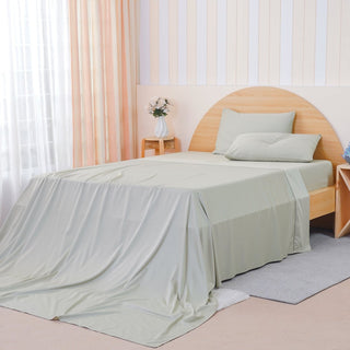 Ackly Bamboo - Sage Green Flat Sheet - LOOMSHIRE - 1