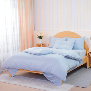 Ackly Bamboo - Sky Blue Duvet Cover - LOOMSHIRE - 5