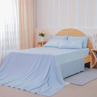Ackly Bamboo - Sky Blue Flat Sheet - LOOMSHIRE - 1