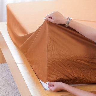 Ackly Bamboo - Terracotta Orange Fitted Sheet - LOOMSHIRE - 2