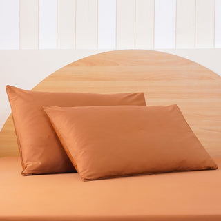 Ackly Bamboo - Terracotta Orange Pillowcases Pair - LOOMSHIRE - 3