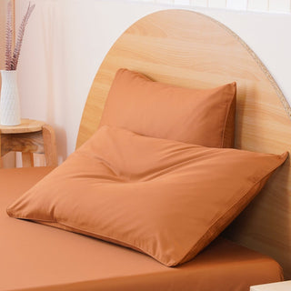 Ackly Bamboo - Terracotta Orange Pillowcases Pair - LOOMSHIRE - 1