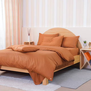 Ackly Bamboo - Terracotta Orange Pillowcases Pair - LOOMSHIRE - 2