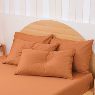 Ackly Bamboo - Terracotta Orange Pillowcases Pair - LOOMSHIRE - 5