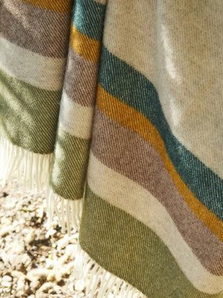 Alaska Stripe Pure New Wool Throw - Earth - LOOMSHIRE - 3