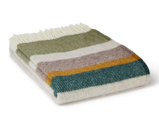 Alaska Stripe Pure New Wool Throw - Earth - LOOMSHIRE - 1