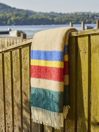 Alaska Stripe Pure New Wool Throw - Pop - LOOMSHIRE - 3