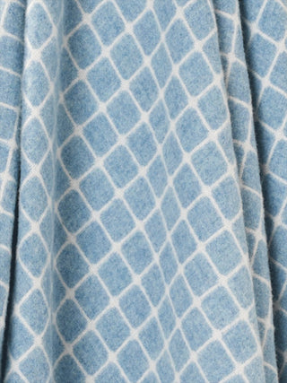 Athens Check Merino Lambswool Throw - Aqua - LOOMSHIRE - 4