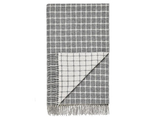 Athens Check Merino Lambswool Throw - Grey - LOOMSHIRE - 1