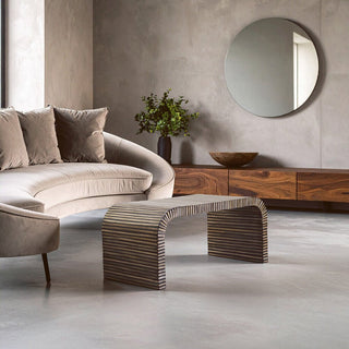Bambusa Bamboo Inlay Curved Coffee Table - LOOMSHIRE - 2