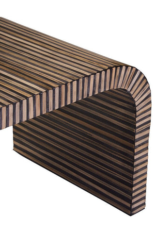 Bambusa Bamboo Inlay Curved Coffee Table - LOOMSHIRE - 8