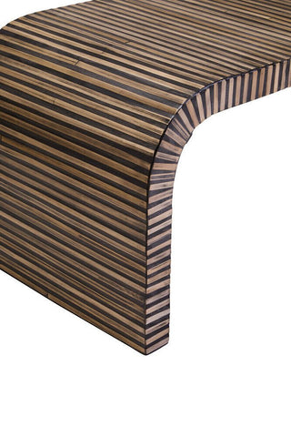 Bambusa Bamboo Inlay Curved Coffee Table - LOOMSHIRE - 7