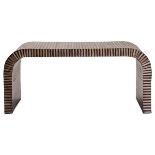 Bambusa Bamboo Inlay Curved Coffee Table - LOOMSHIRE - 3