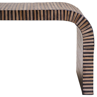 Bambusa Bamboo Inlay Curved Coffee Table - LOOMSHIRE - 6