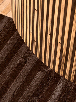 Bambusa Bamboo Inlay Round Coffee Table - LOOMSHIRE - 3