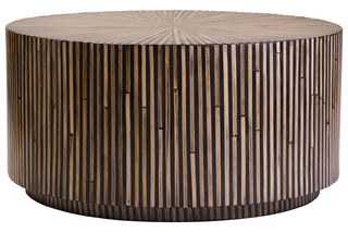 Bambusa Bamboo Inlay Round Coffee Table - LOOMSHIRE - 1