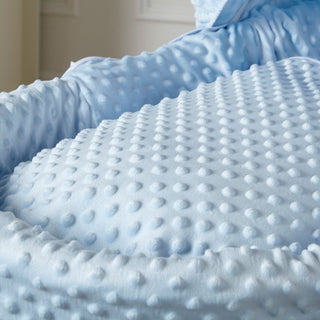 Blue Dimple White Wicker Baby Moses Basket With Stand - LOOMSHIRE - 7