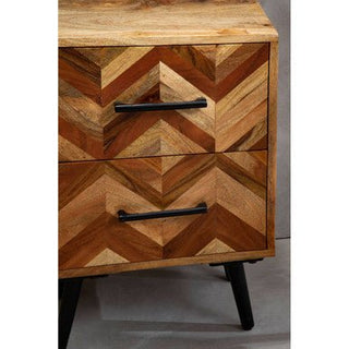 Boho Two Drawer Bedside Table In Mango Wood - LOOMSHIRE - 7