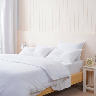Brushed Cotton - White Pillowcases Pair - Loomshire