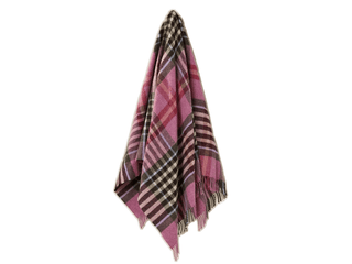 Chesil Check Pure New Wool Throw - Raspberry - LOOMSHIRE - 3