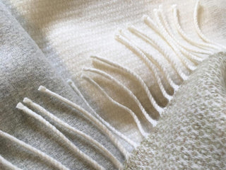 Clova Merino Lambswool Throw - Stone - LOOMSHIRE - 2