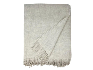 Clova Merino Lambswool Throw - Stone - LOOMSHIRE - 1