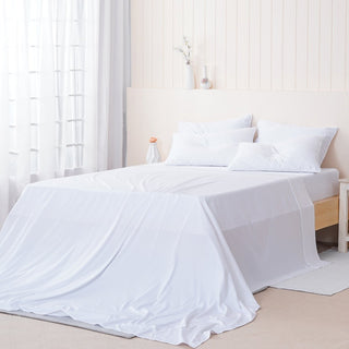 Cotton - White Flat Sheet - Loomshire