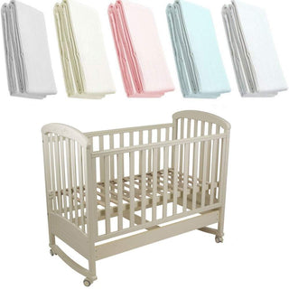 Crib Jersey Fitted Sheets 100% Cotton 40x90cm - Pack Of 2 - Fits All Models - LOOMSHIRE - 1