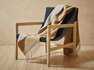 Dartmoor Reversible Pure New Wool Throw - Desert Brown - LOOMSHIRE - 3