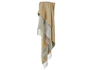 Dartmoor Reversible Pure New Wool Throw - Desert Brown - LOOMSHIRE - 5